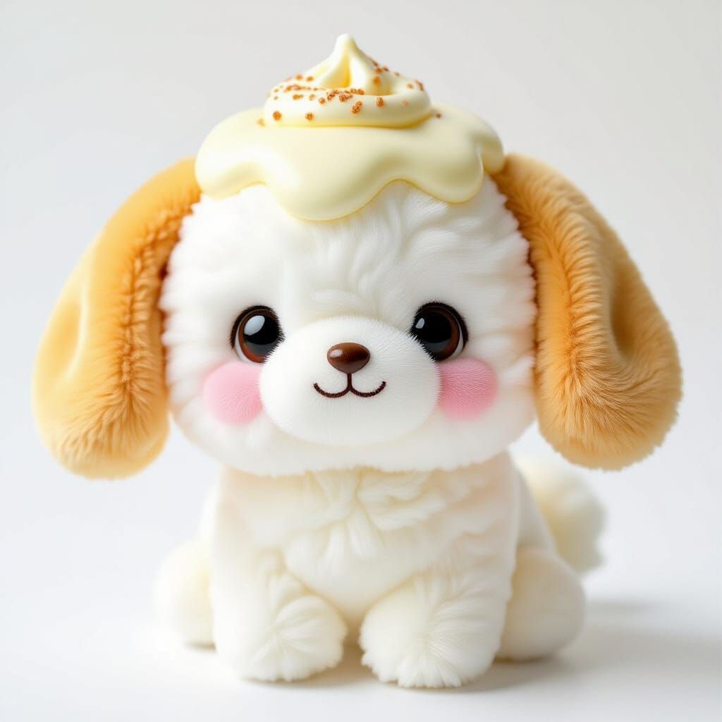 Cinnamoroll Dog with Icing in Kawaii Style