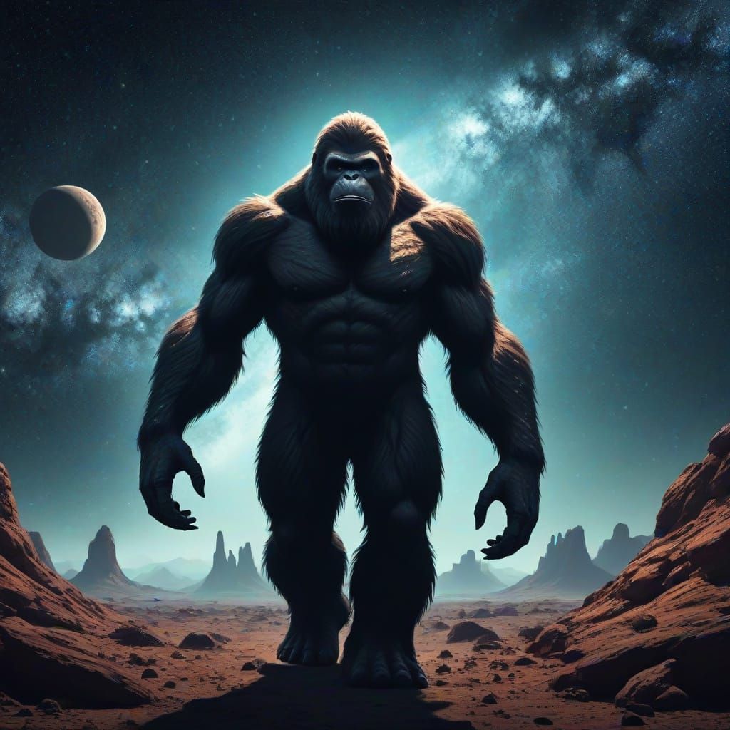 Bigfoot on a Distant Planet in Deep Space