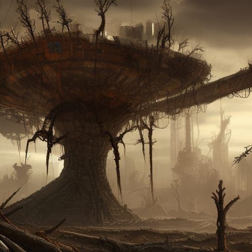 Post-Apocalyptic Wasteland: Industry and Nature's End