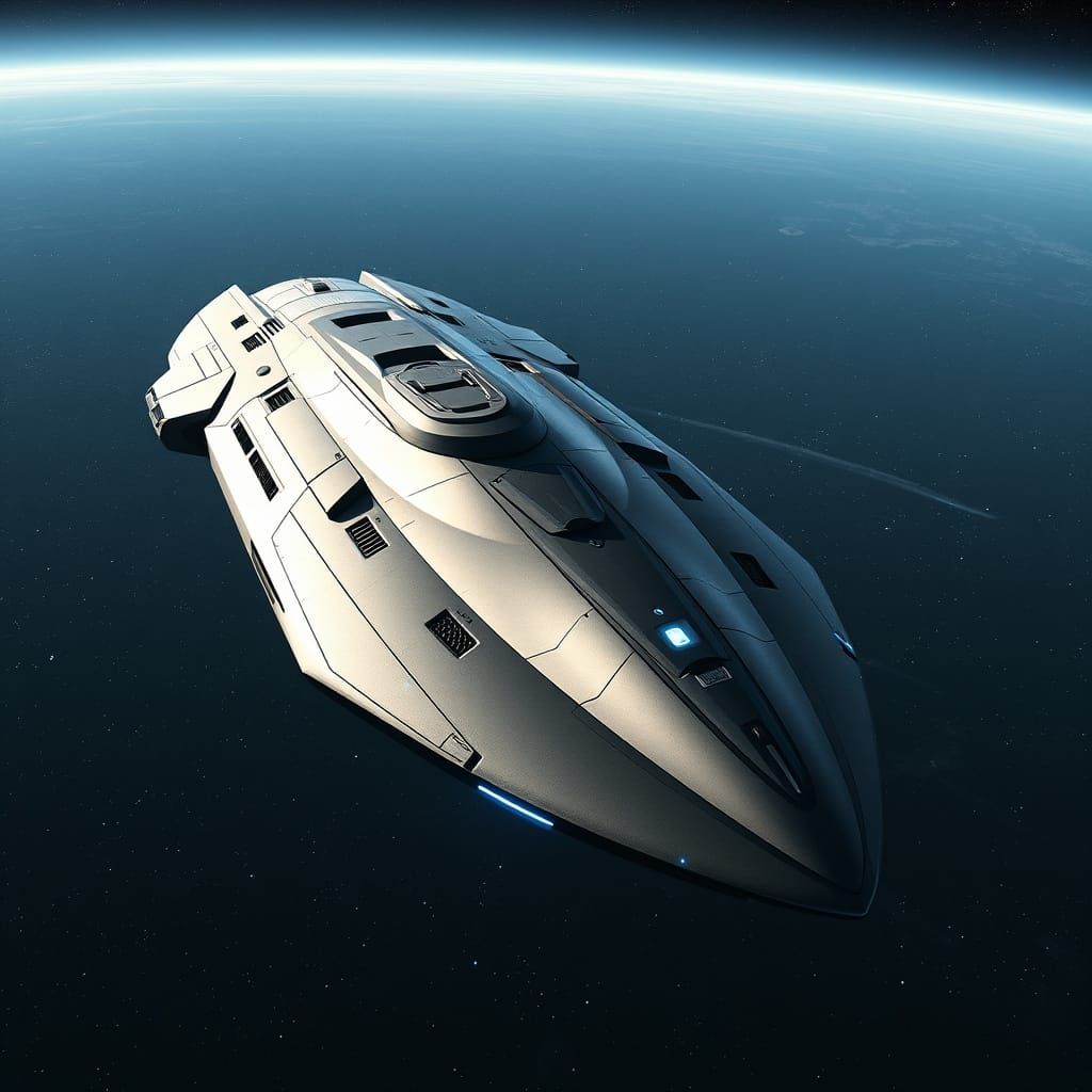 Sleek Futuristic Spaceship with Advanced Technology and Soph...
