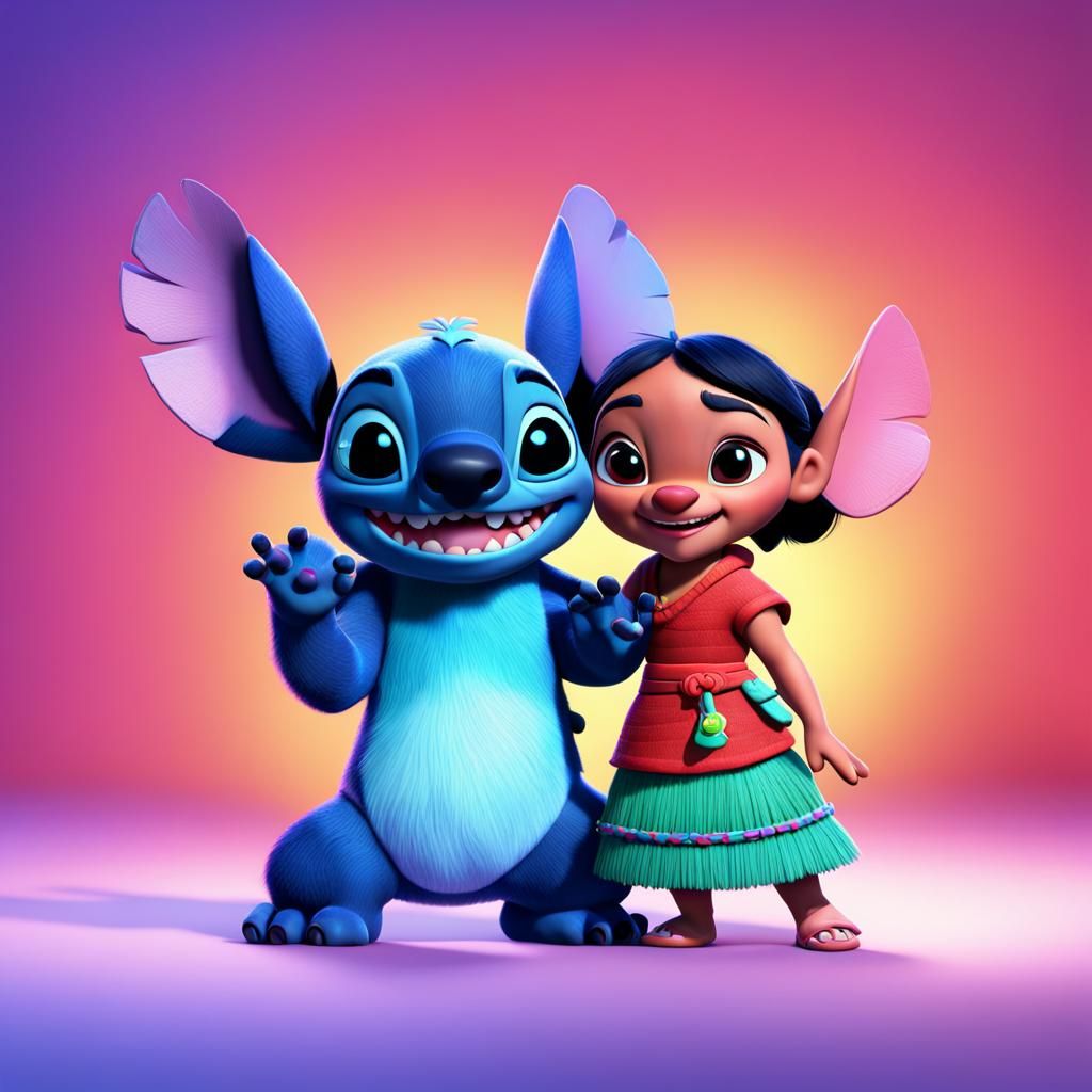 Lilo and Stitch: 3D Digital Art Concept