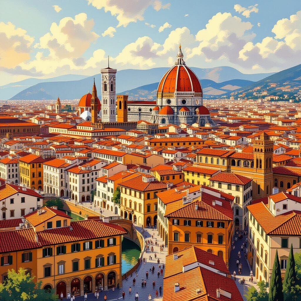 Florence Italy Top View in Classical Style