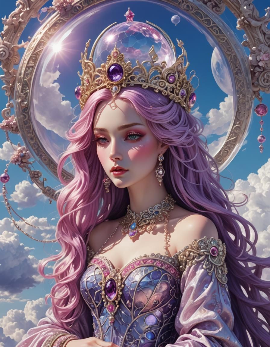 Majestic Figure in Regal Gown with Crown and Orb