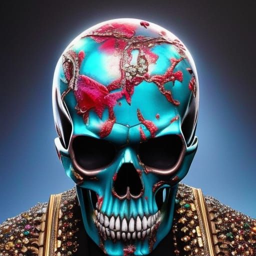 Hyperrealistic Zombie Boy Skull in Vivid Photorealism