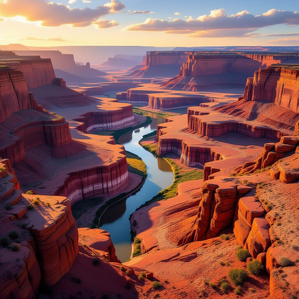 Glen Canyon Sunrise: Bird's Eye View Landscape
