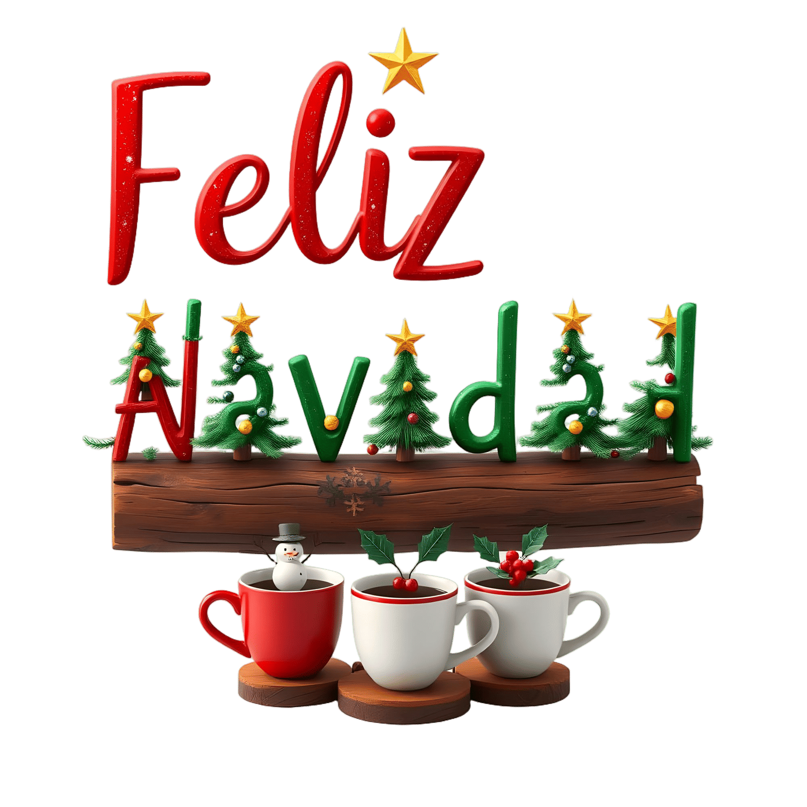 Whimsical Christmas Message on Transparent T-Shirt Design