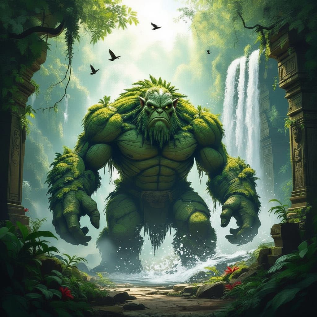 Colossal Stone Golem Awakens in Jungle Temple