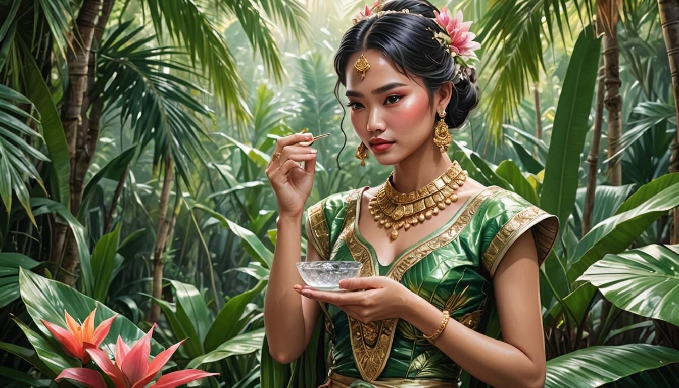 Thai Model Product Photo in Comic Book Art Style