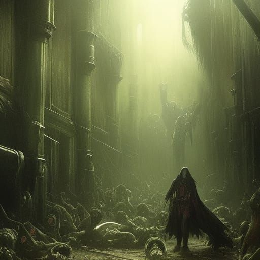 Sinister Horror: A Dark Fantasy Illustration