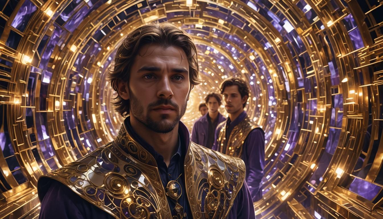 Mirrored Labyrinth of Self-Knowledge: Fantasy Concept Art