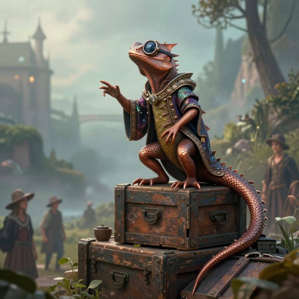 Copper Kobold in Ornate Robes Touts Dragon Heritage