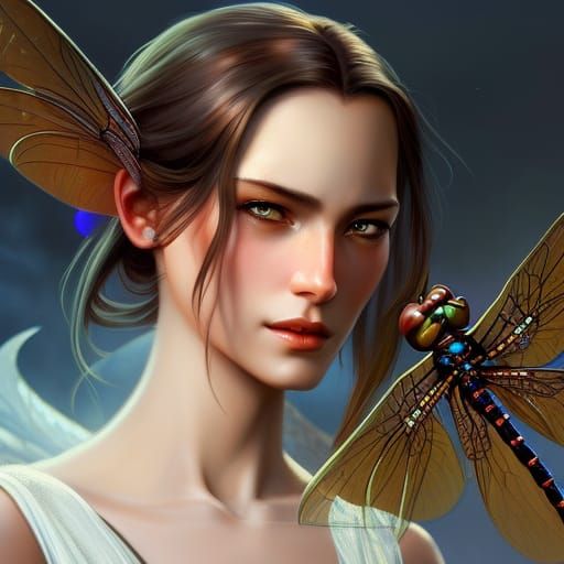 Girl with dragonfly