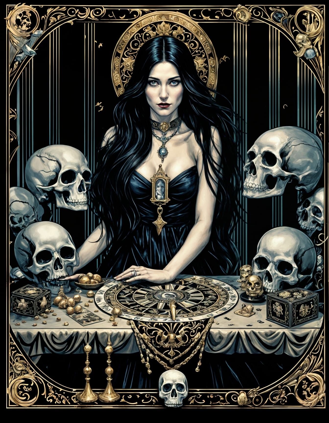 Gothic Tarot Card: The Pale Goddess of Death