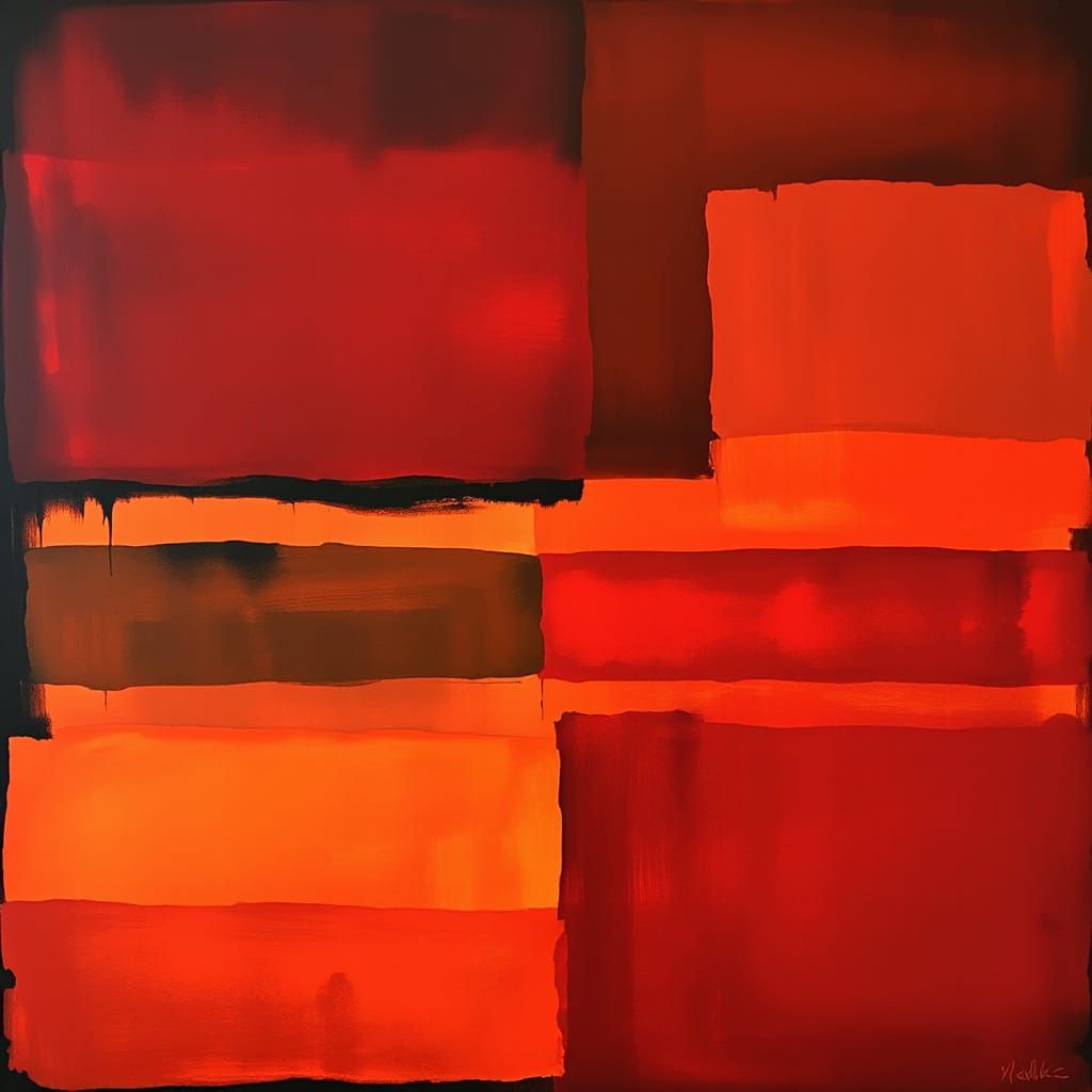 Abstract Expressionist Color Field Painting in Rothko Style