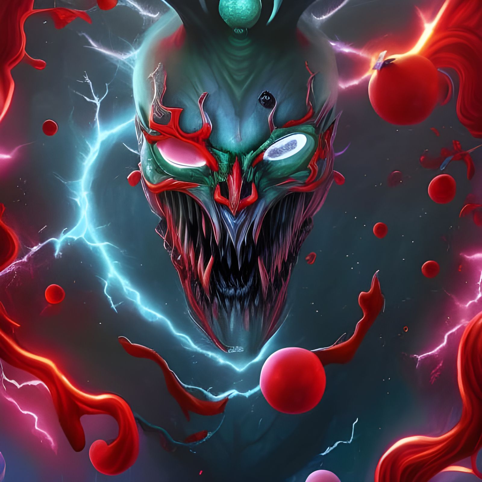 Chaotic Blood Drops and Bizarre Elements in Watercolor