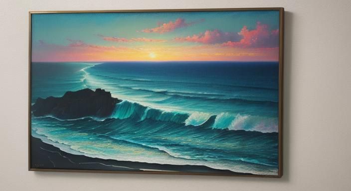 Pastel Sea View in Impasto Painting Style