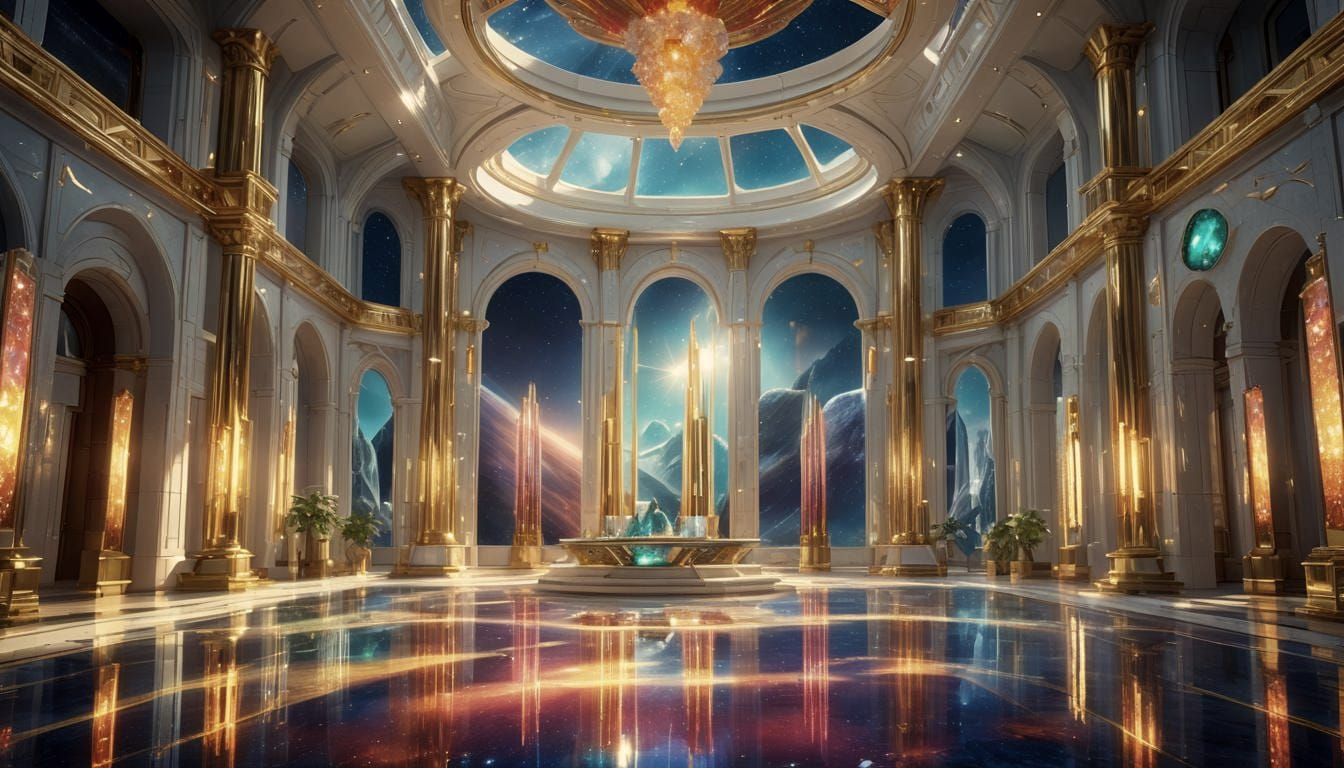 Galactic Federation Council Chambers: Liquid Light and Cryst...