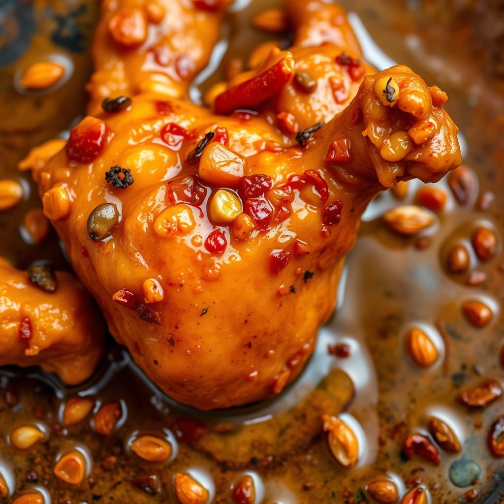 Golden Chicken Pickle in Industrial Textures