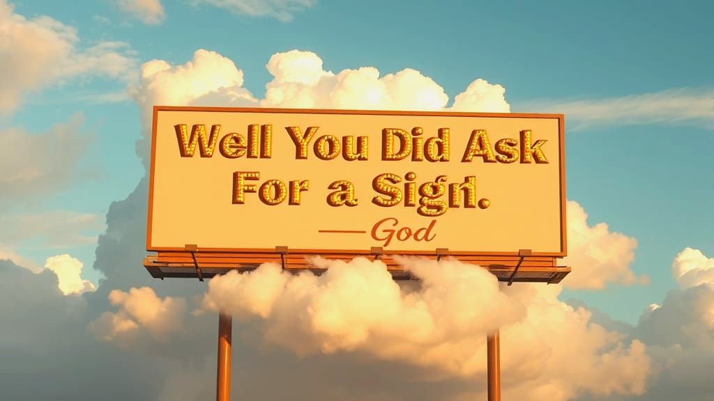 Divine Billboard in Heavenly Clouds