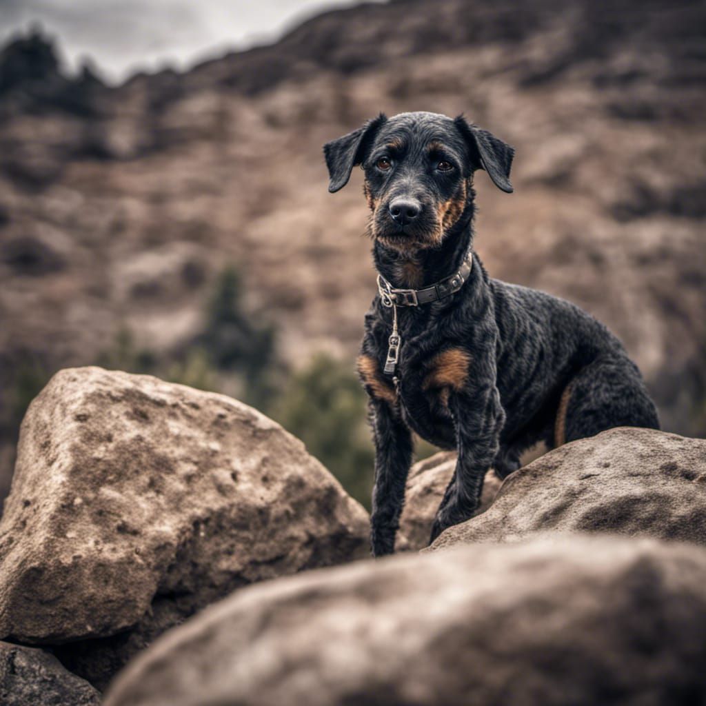 Poodle-Pinscher Hybrid Dog Portrait