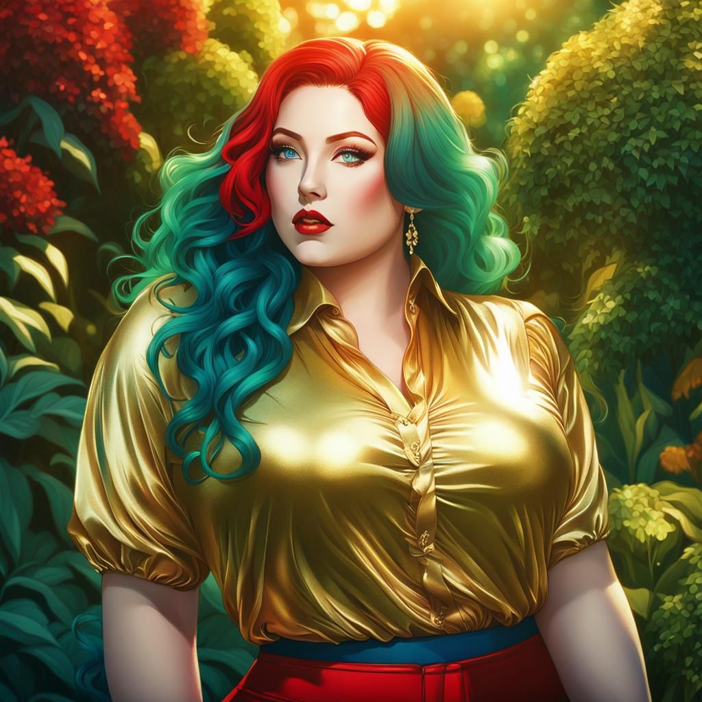 Anime Portrait of Woman in the Garden of Desire