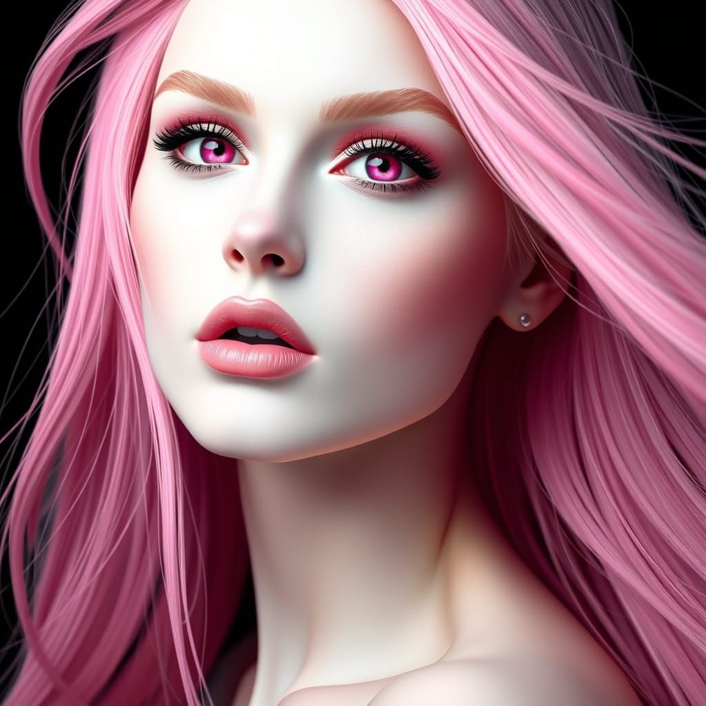 Glamorous Pink Portrait in 3D-HD