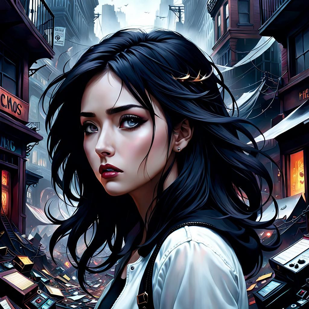 Melancholic Girl's Lost Dreams: Digital Matte Painting