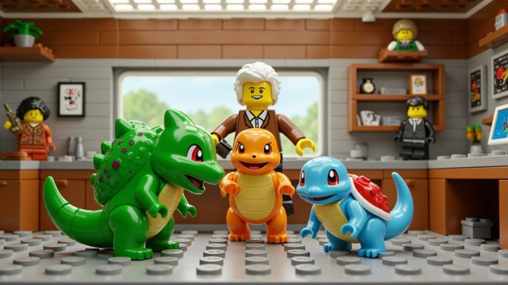 Professor Oak's LEGO Pokémon Lab Scene