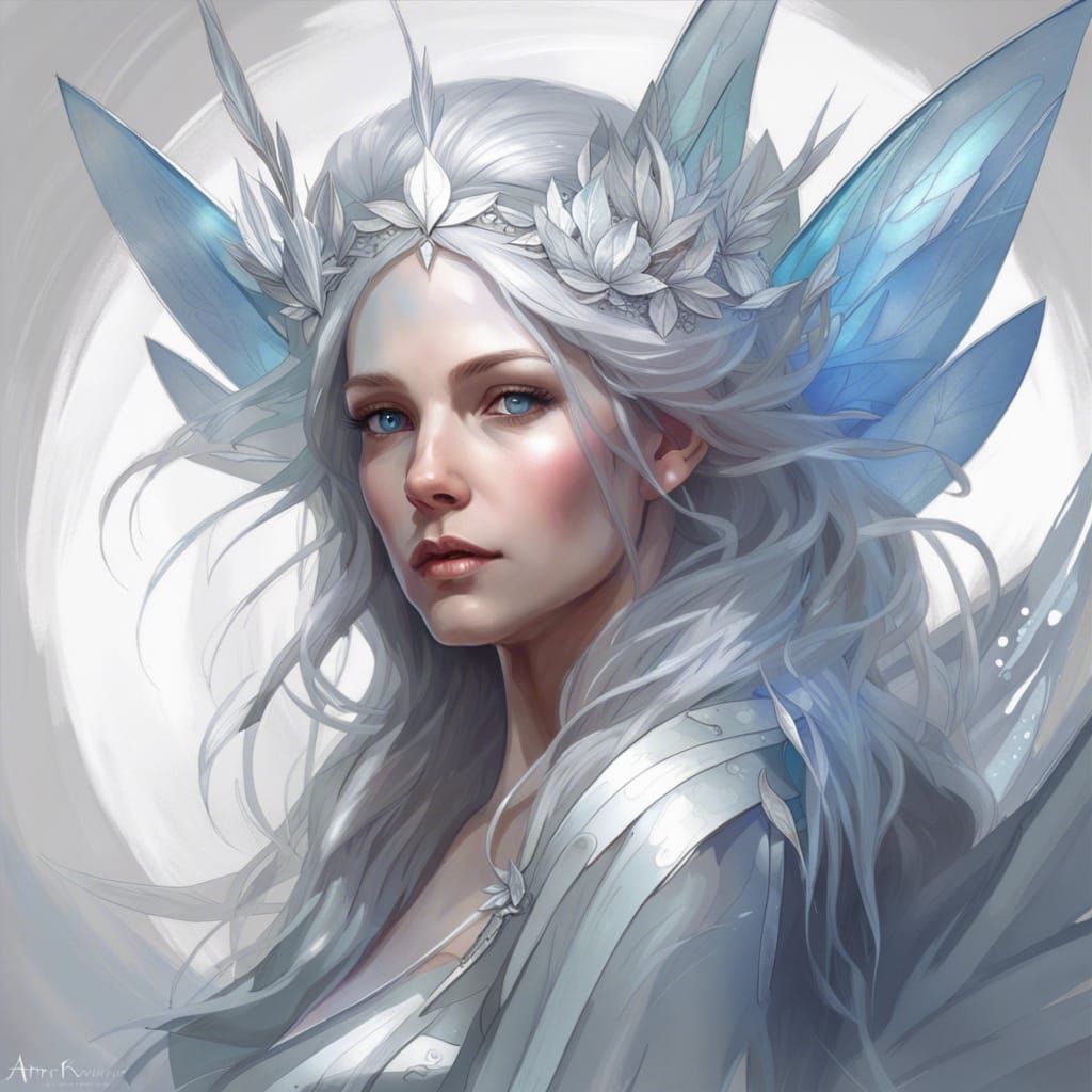 Elegant Fairy Queen Portrait in Hyperdetailed Style