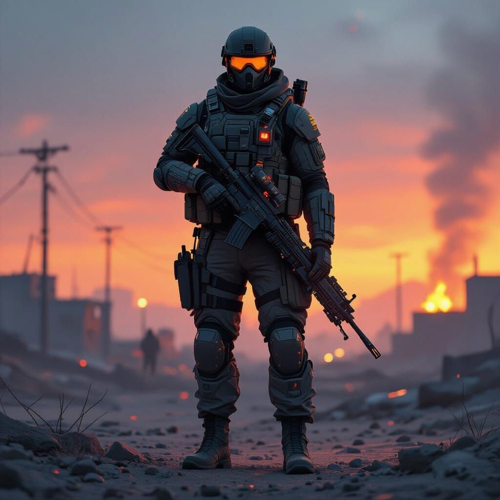 Modern Soldier Concept Art with Futuristic Gadgets