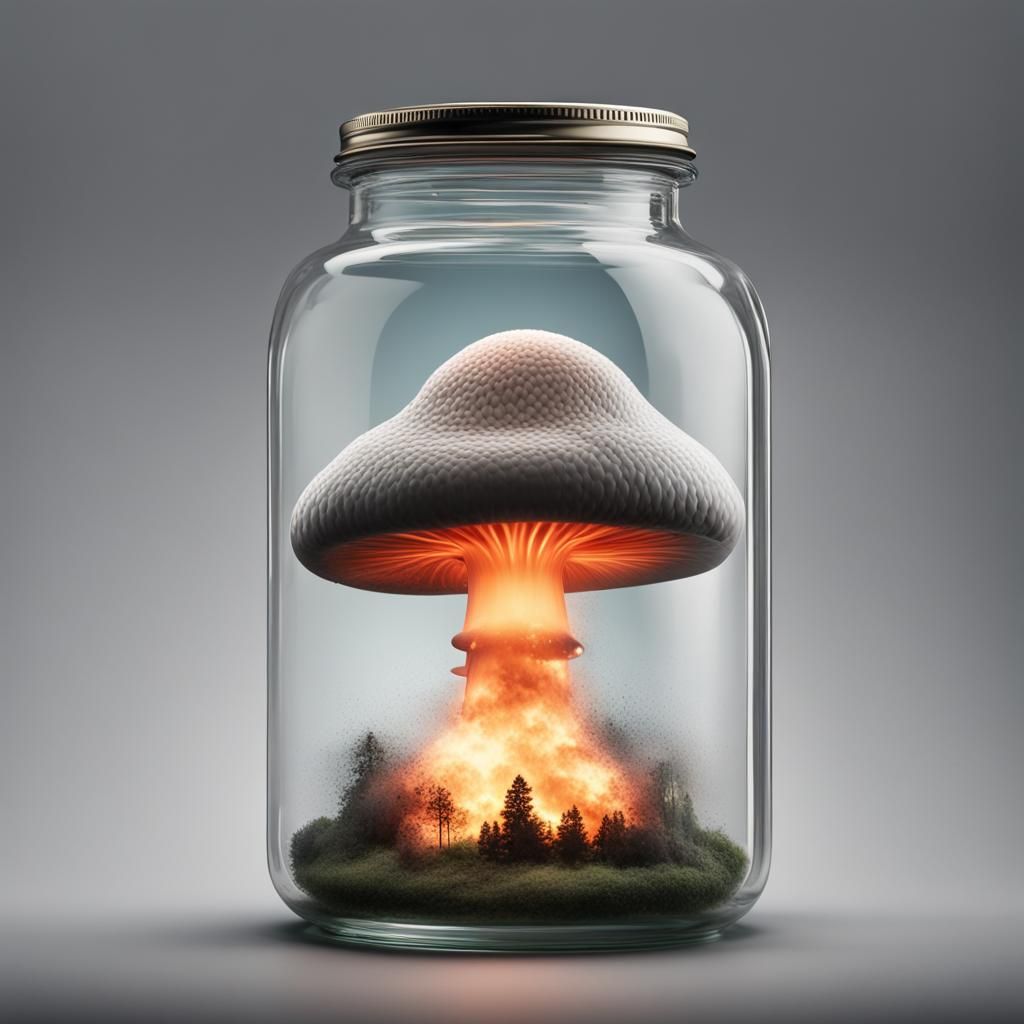Mushroom Cloud in a Glass Jar