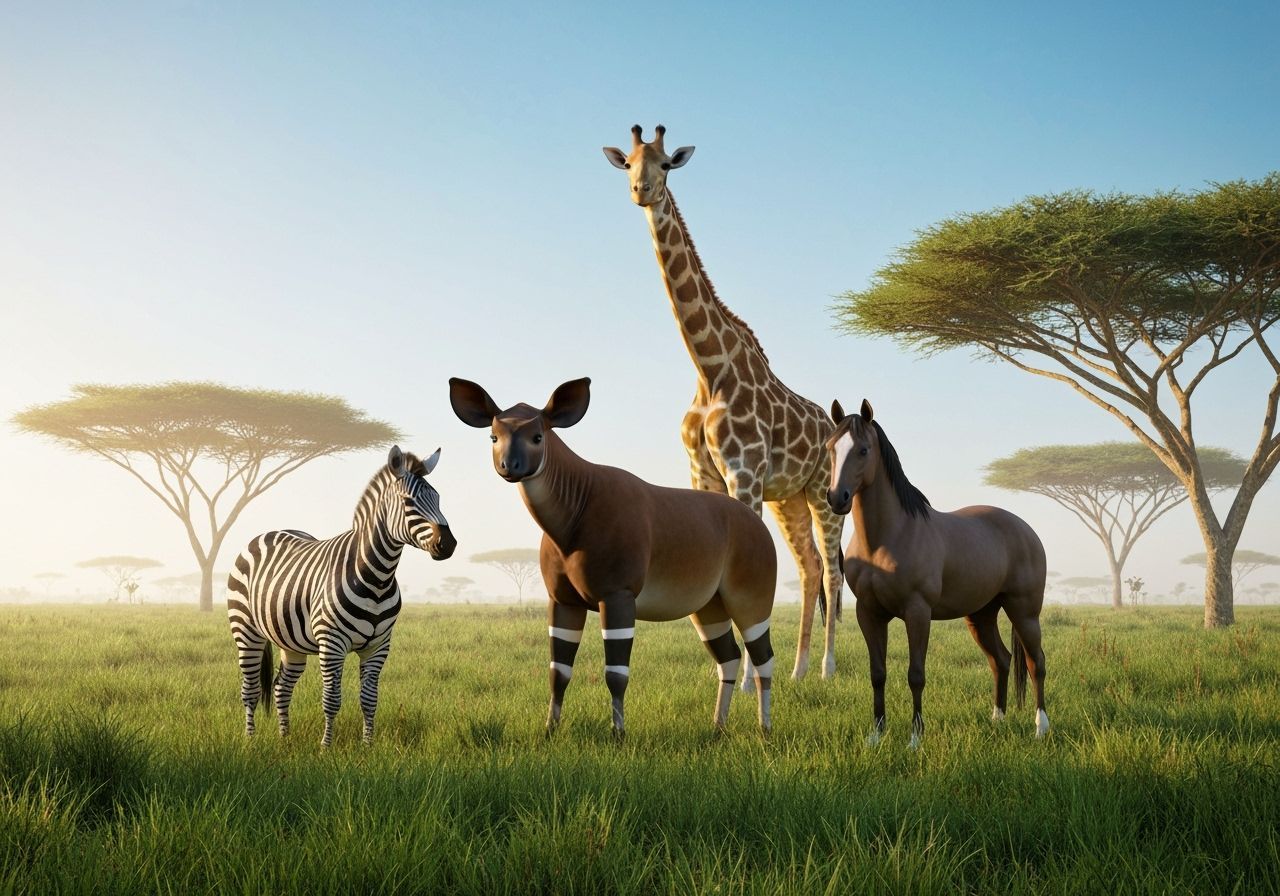 Okapi in African Savannah: Hyperrealistic Digital Art