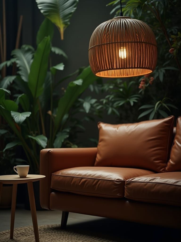 Cozy Living Room Ambiance in Cinematic Style