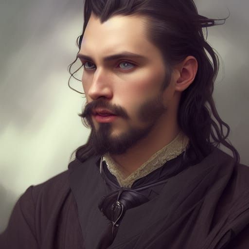 Regal Portrait of Handsome Man in 17th Century Style