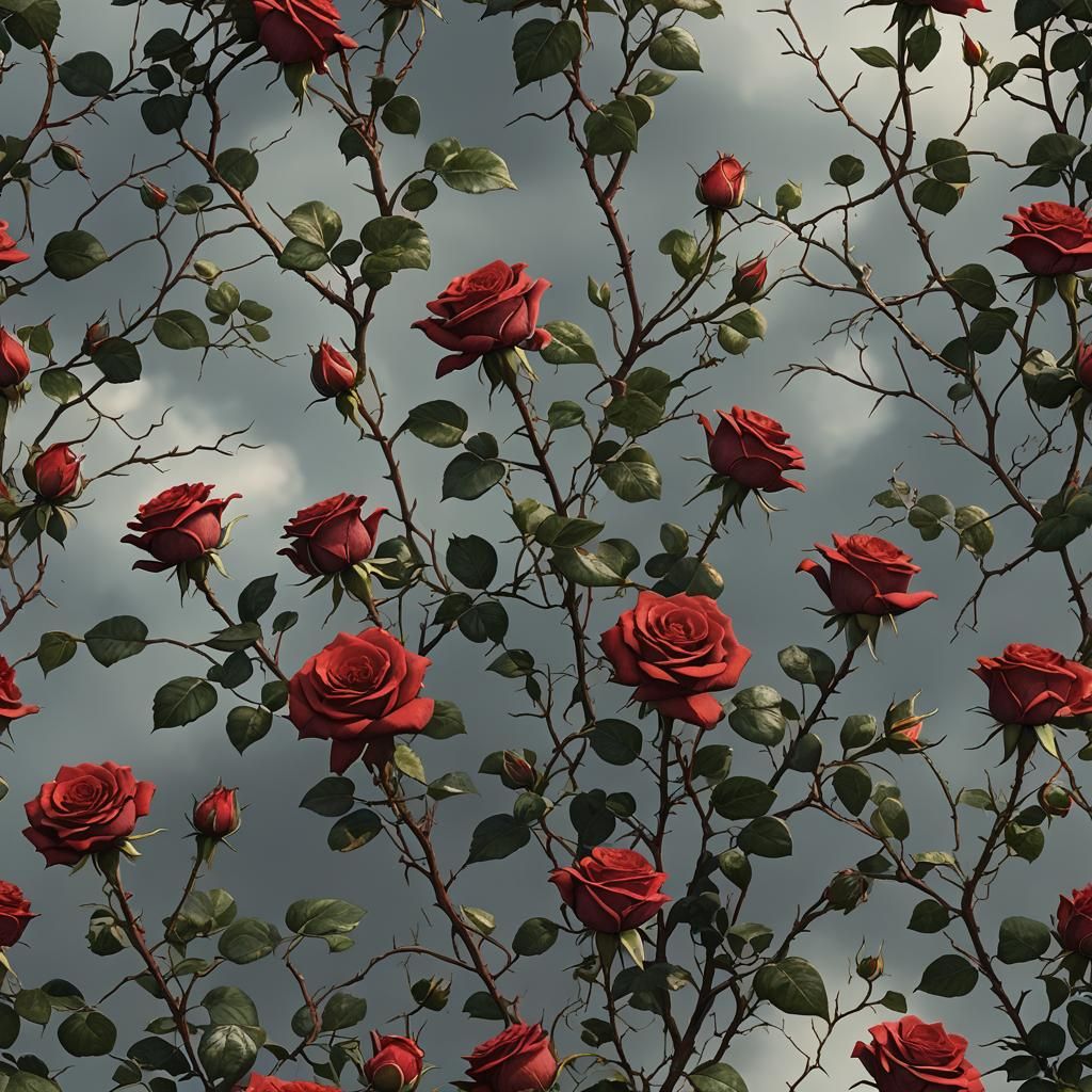 Detailed Matte Painting of a Red Rose