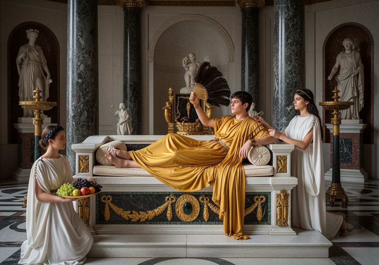 Emperor Caligula Lounging in His Imperial Palace