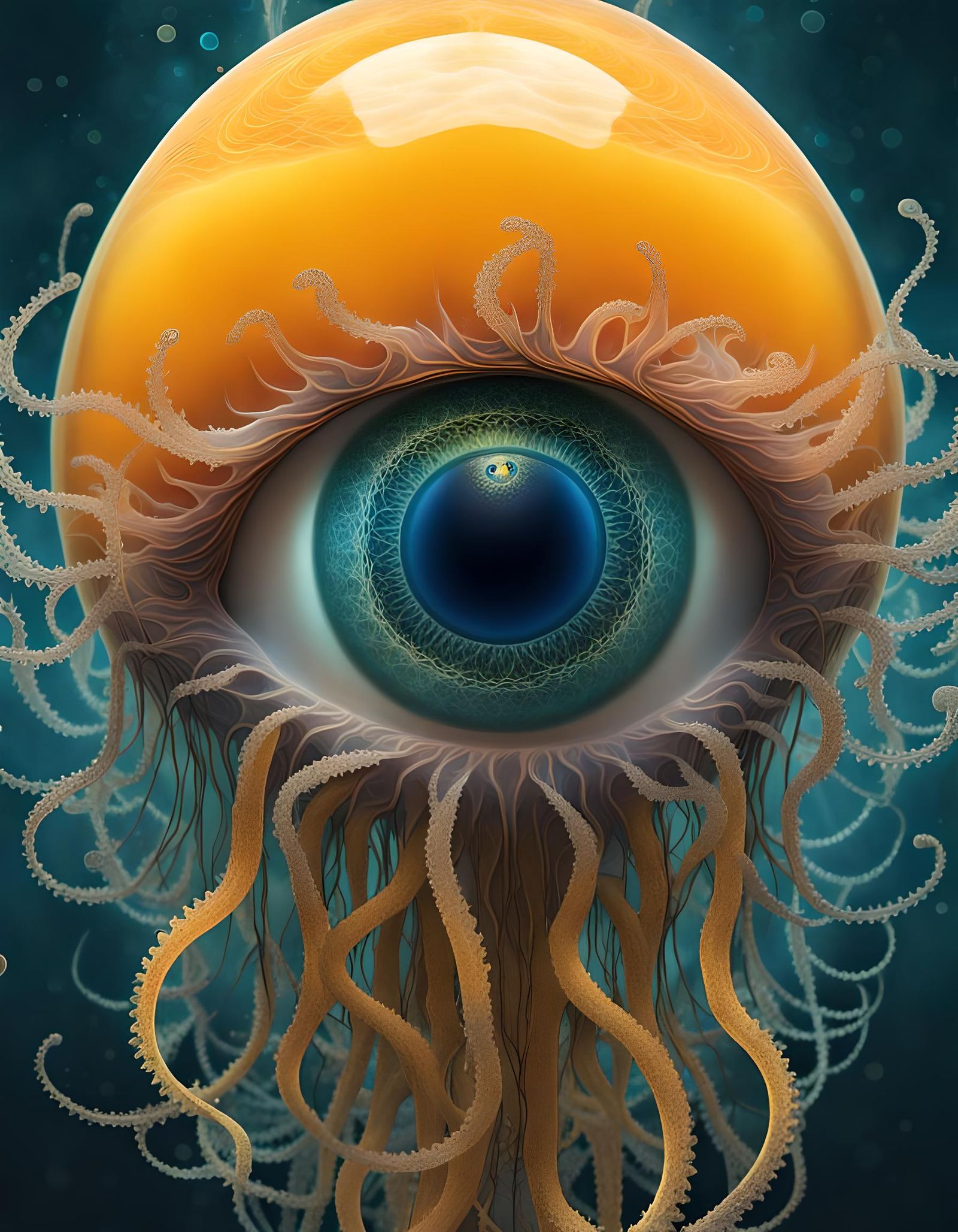 Mystic Jellyfish with Eyelashes in Fairycore Style