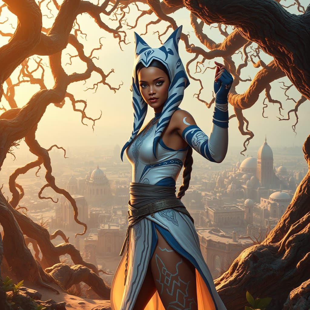 Rihanna as Ahsoka Tano in Beksiński-inspired Art