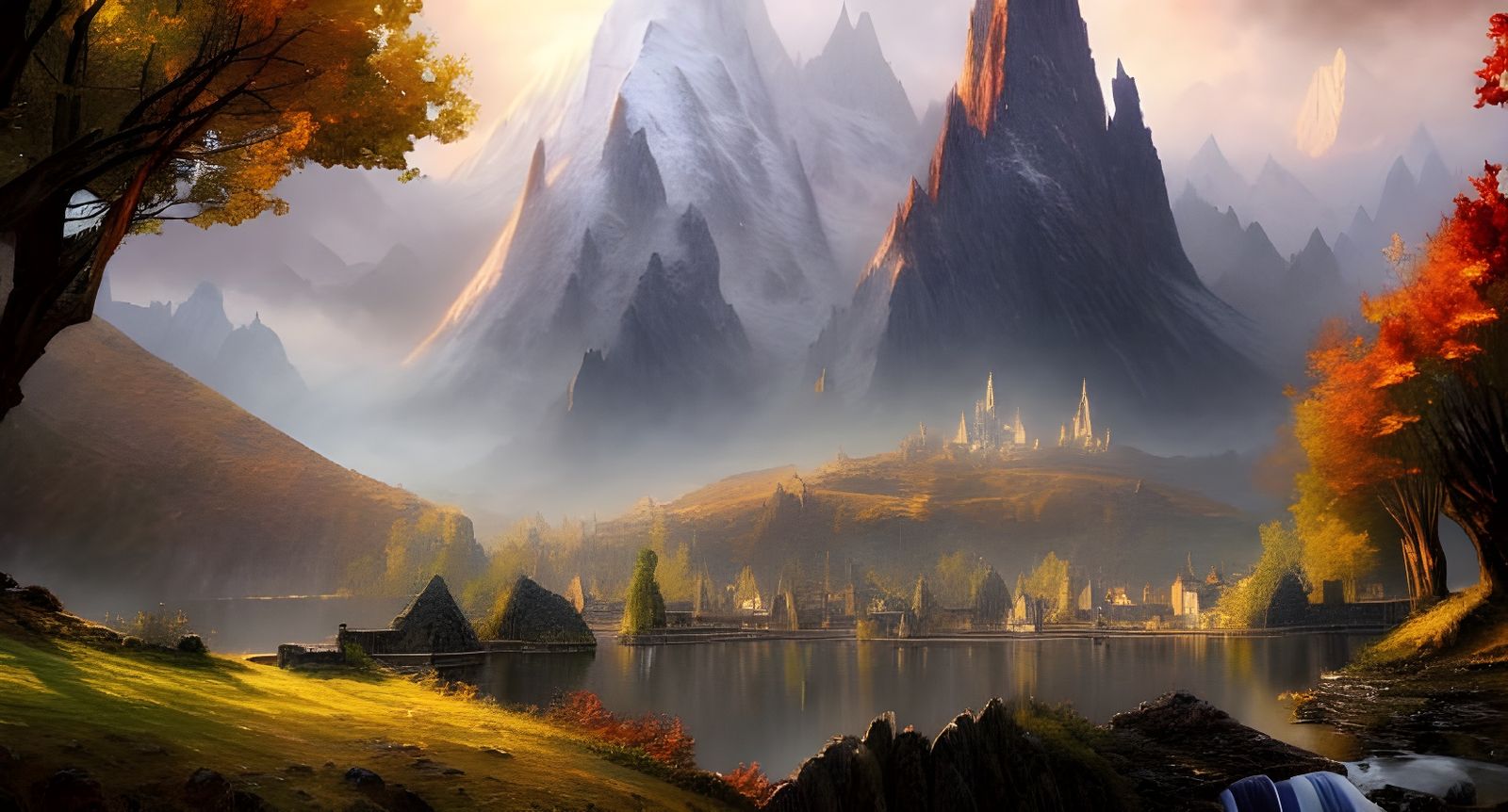 Middle Earth Landscape Render in Fantasy Concept Art Style