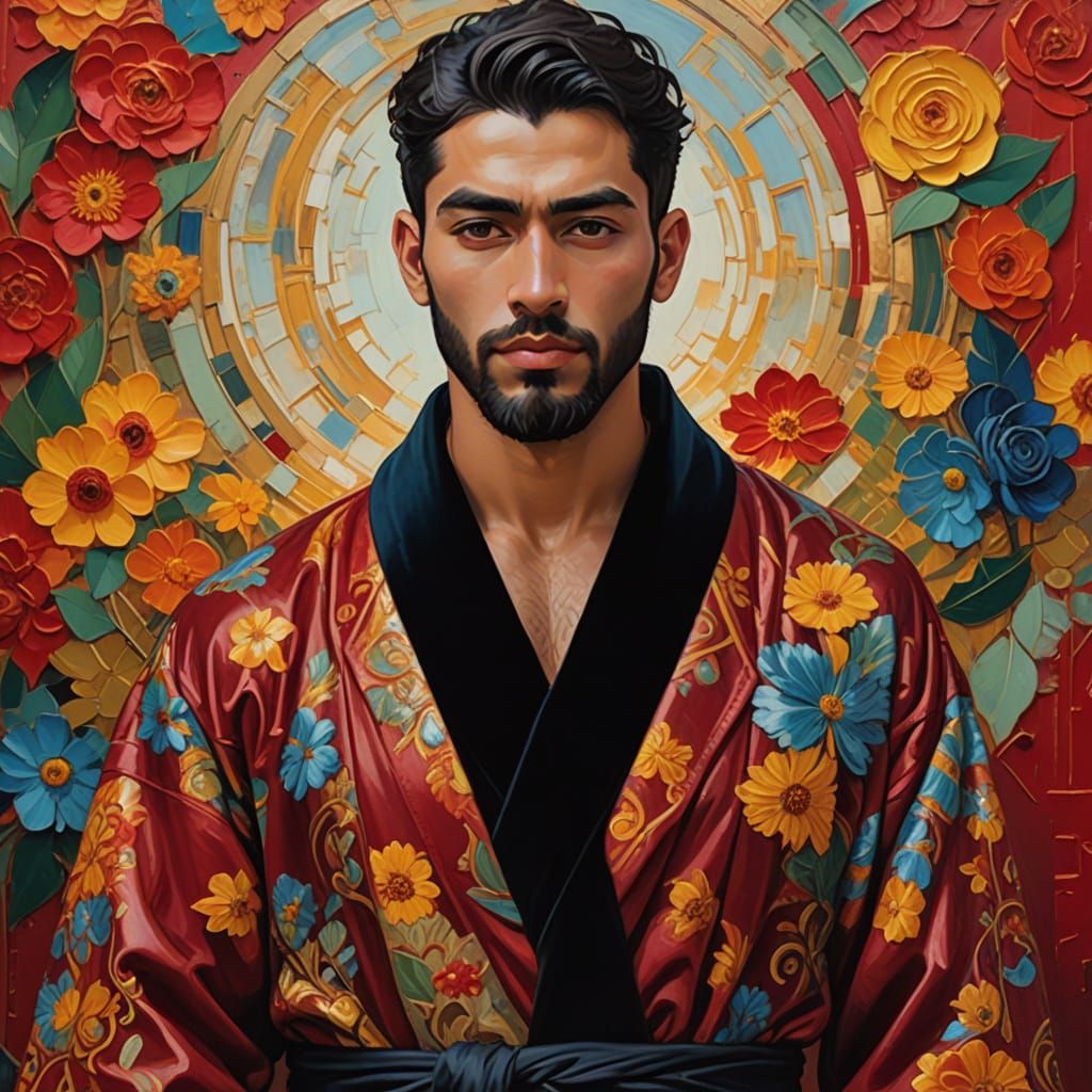 Handsome Young Man in Ancient Mosque