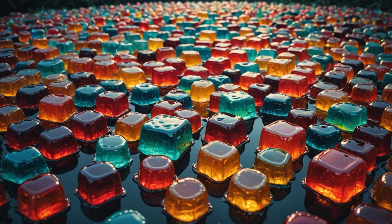 Colorful Jelly World in Cinematic Still
