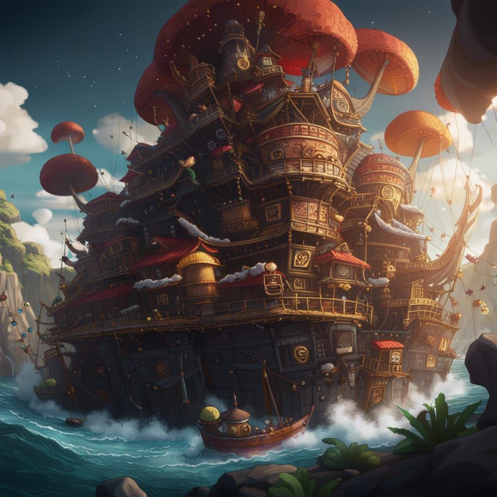 Luffy from One Piece: Detailed Matte Painting