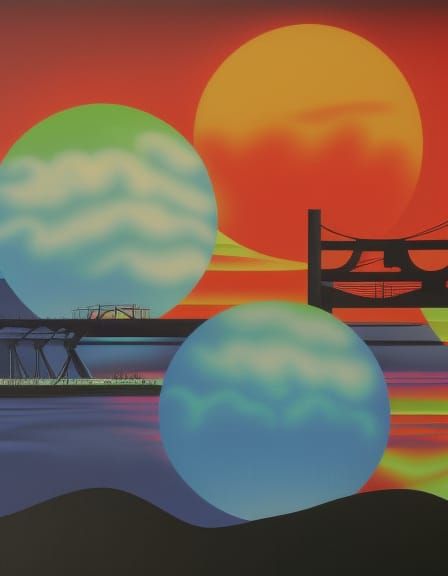 Kyushu Four Seasons in Minimalist Airbrush Art