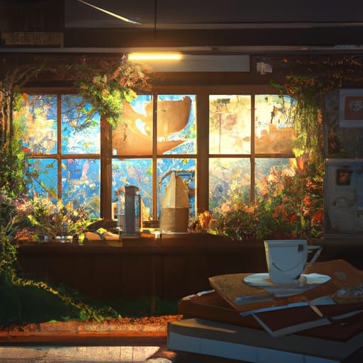 Coffee in Studio Ghibli Anime Style