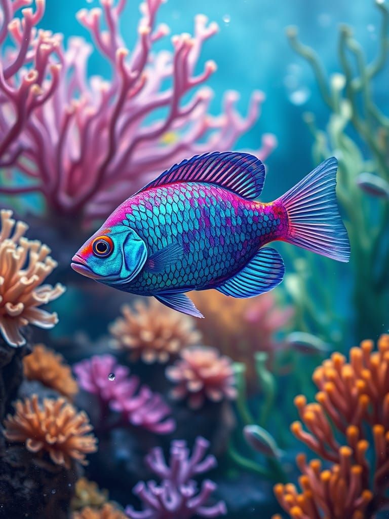 Ethereal Aquatic Garden in Vibrant Colors