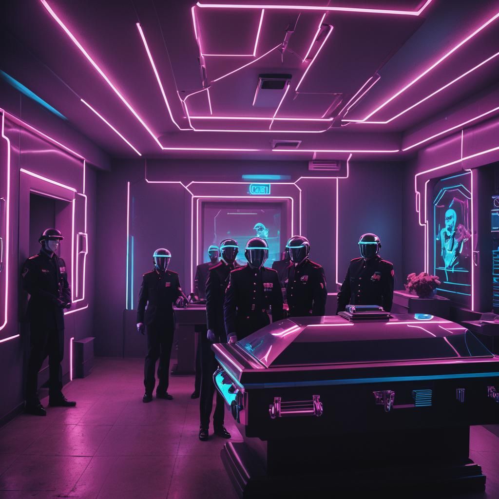 Cyberpunk German Military Invasion in Neon Noir