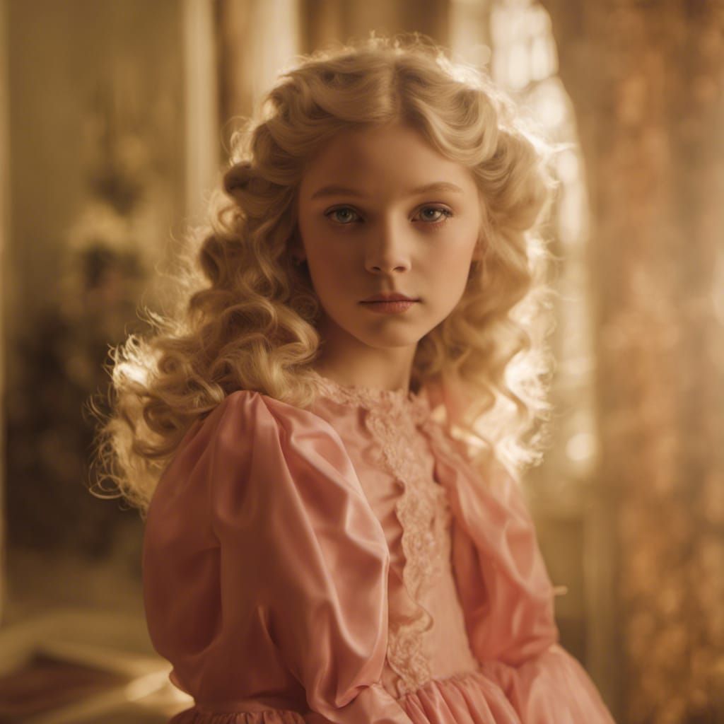 Girl in Pink Gown in Southern Mansion