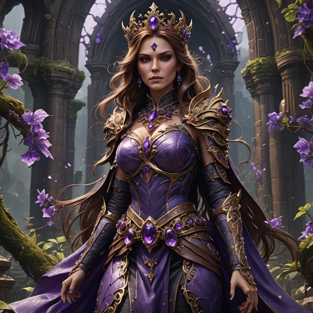 Poison Queen with Amethyst in Detailed Matte Painting