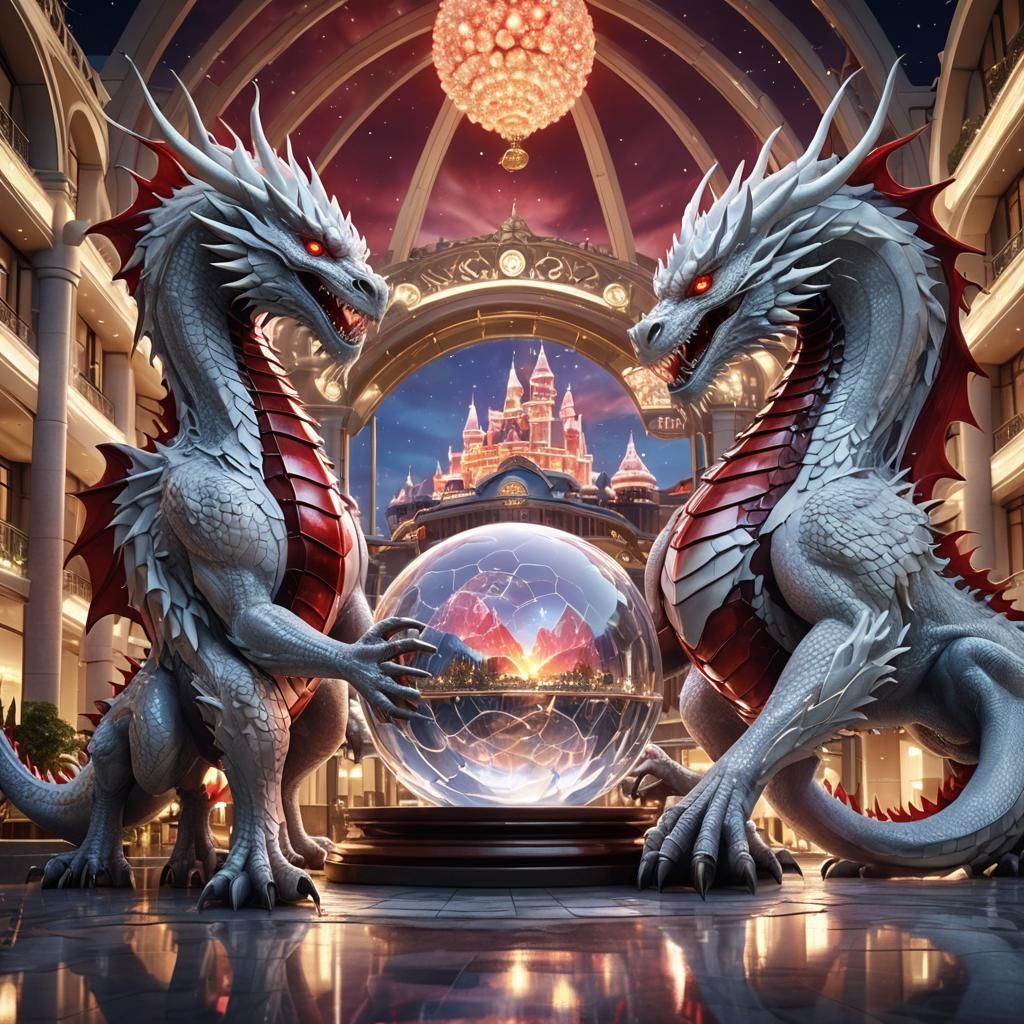 Majestic Dragon Hotel Shimmers Under Aurora Borealis