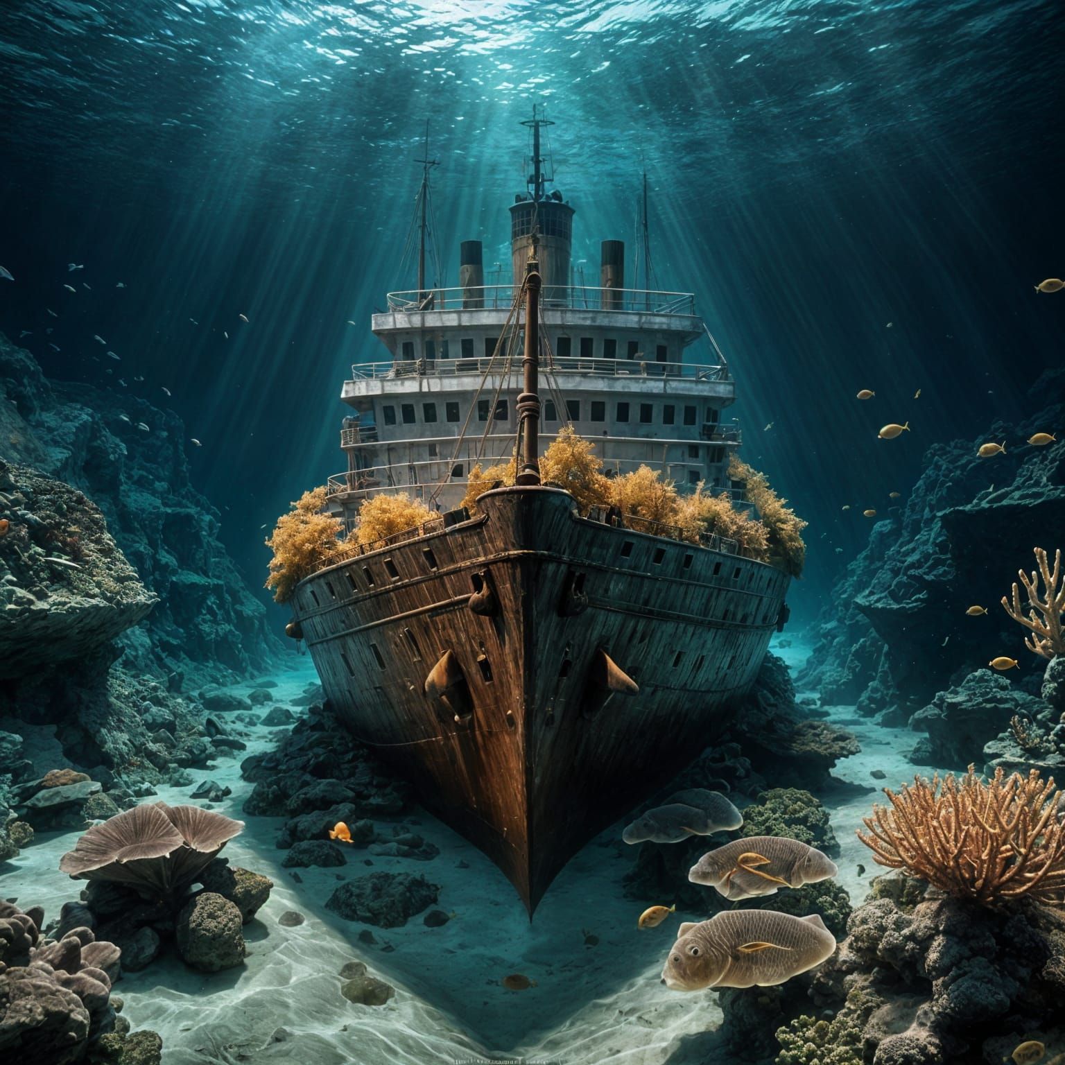 Titanic's Ghostly Underwater Portrait in Ultra Detail
